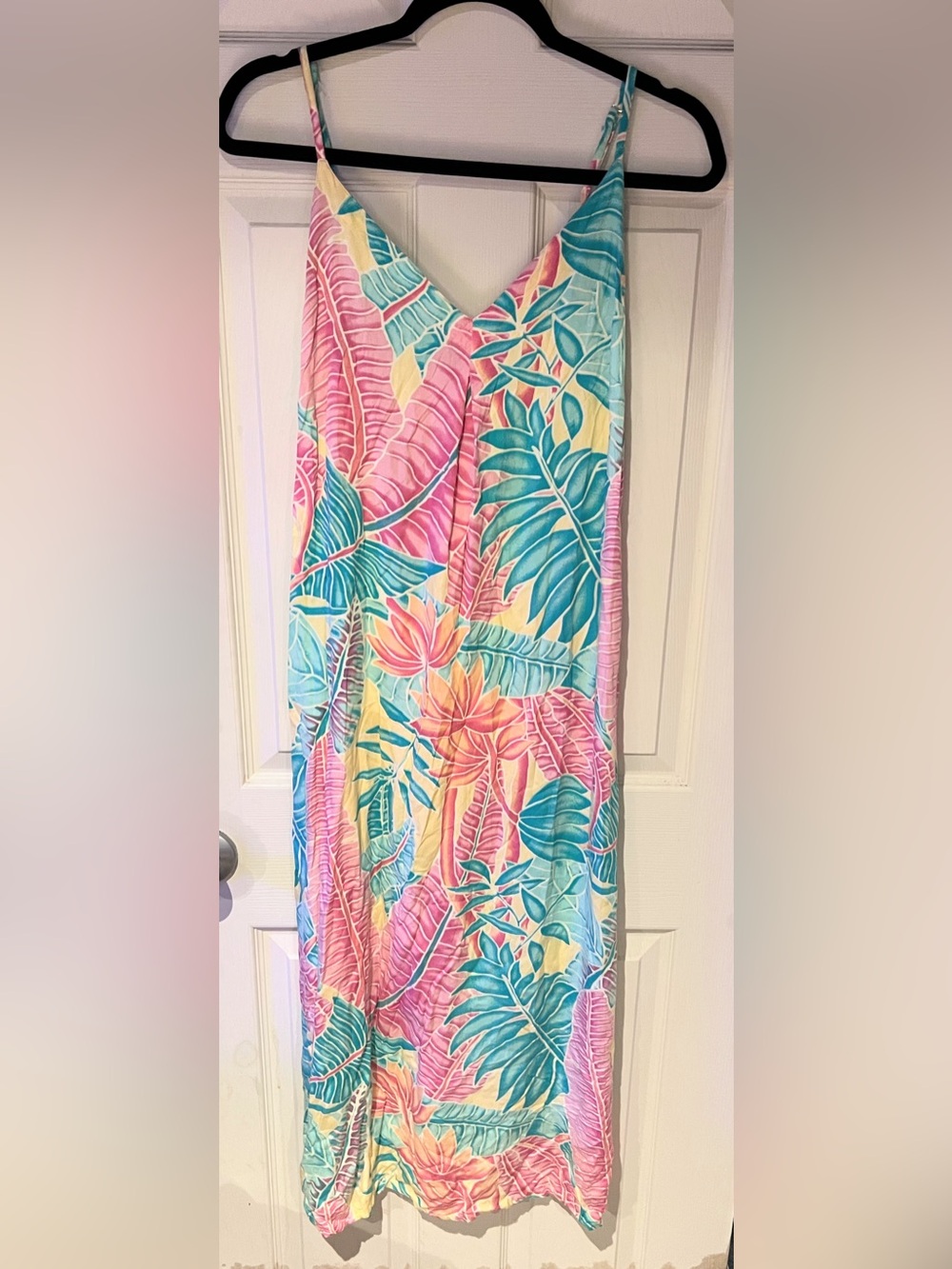 Kenny Flowers Tropical Leaf & Floral Maxi dress Size Medium